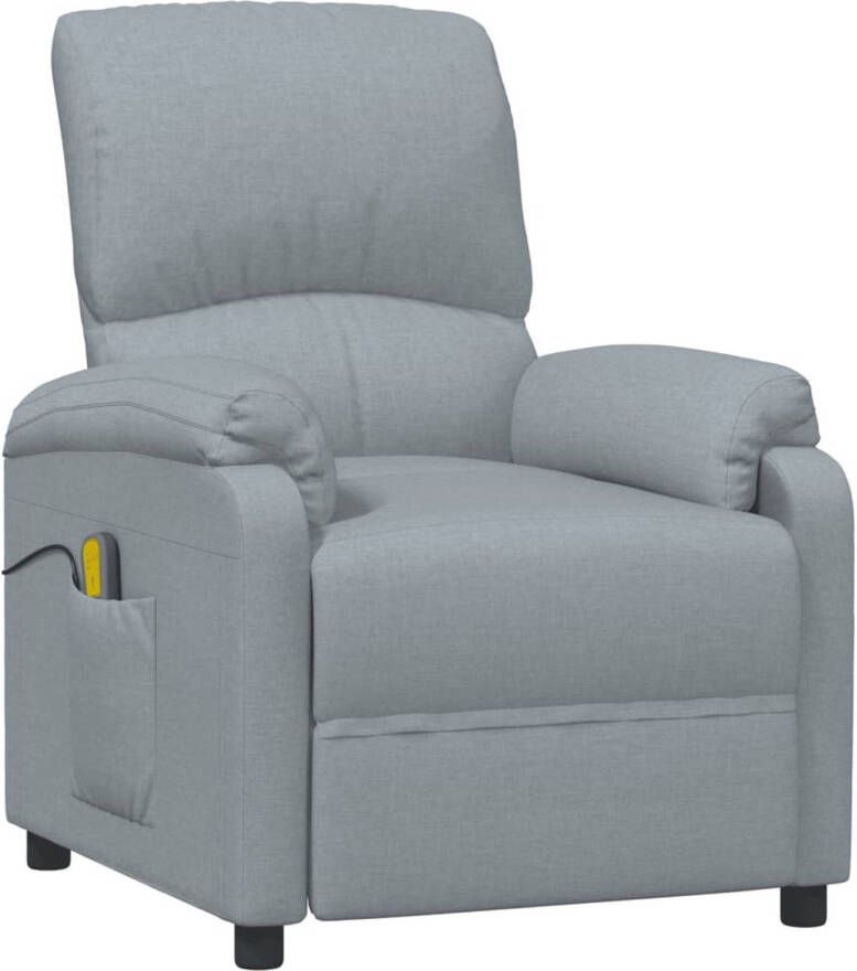 VidaXL Massagestoel verstelbaar stof lichtgrijs