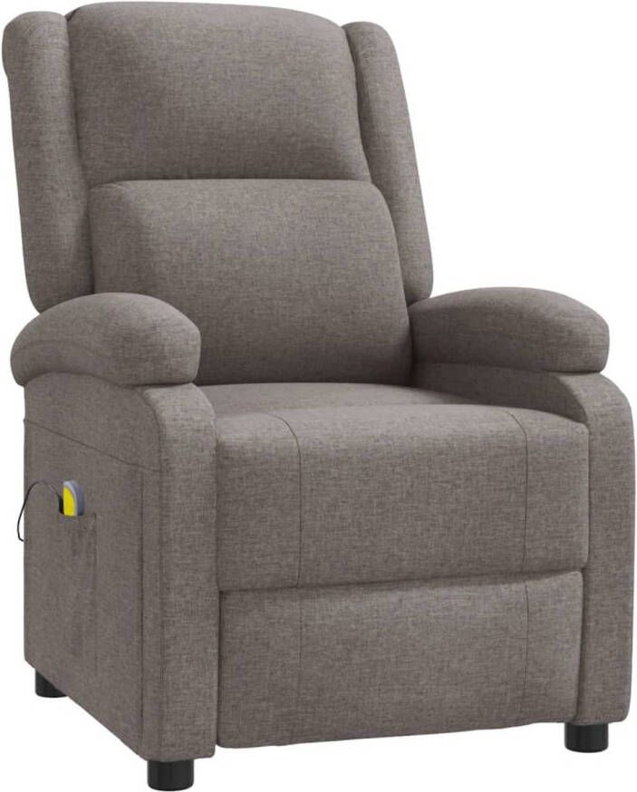 VidaXL Massagestoel verstelbaar stof taupe - Foto 1