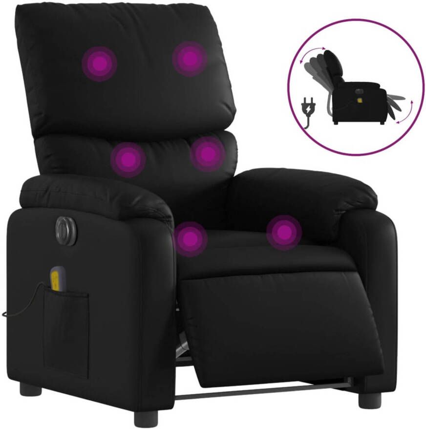 Vida XL Massagestoel verstelbaar elektrisch kunstleer zwart SKU: V3204879