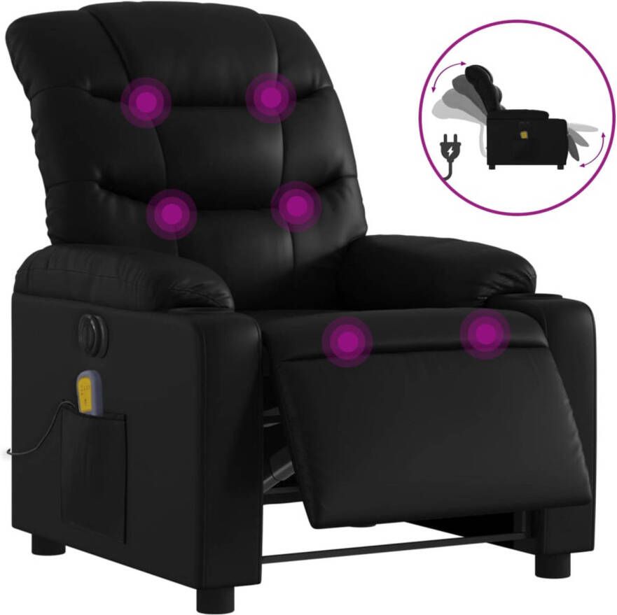 Vida XL Massagestoel verstelbaar elektrisch kunstleer zwart SKU: V3206592