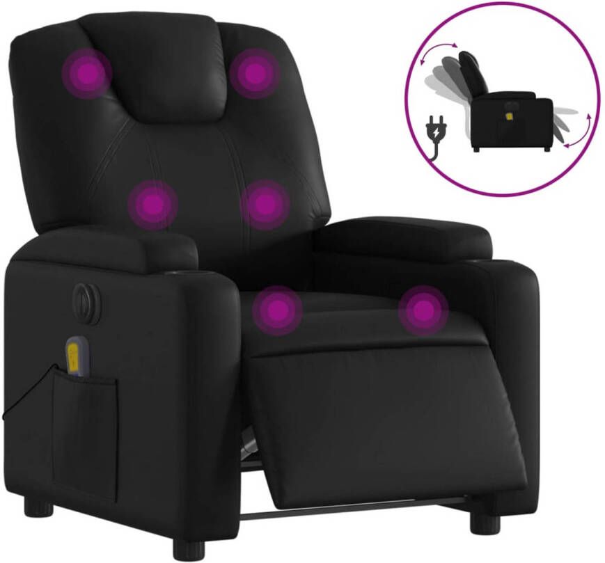 Vida XL Massagestoel verstelbaar elektrisch kunstleer zwart SKU: V3204423