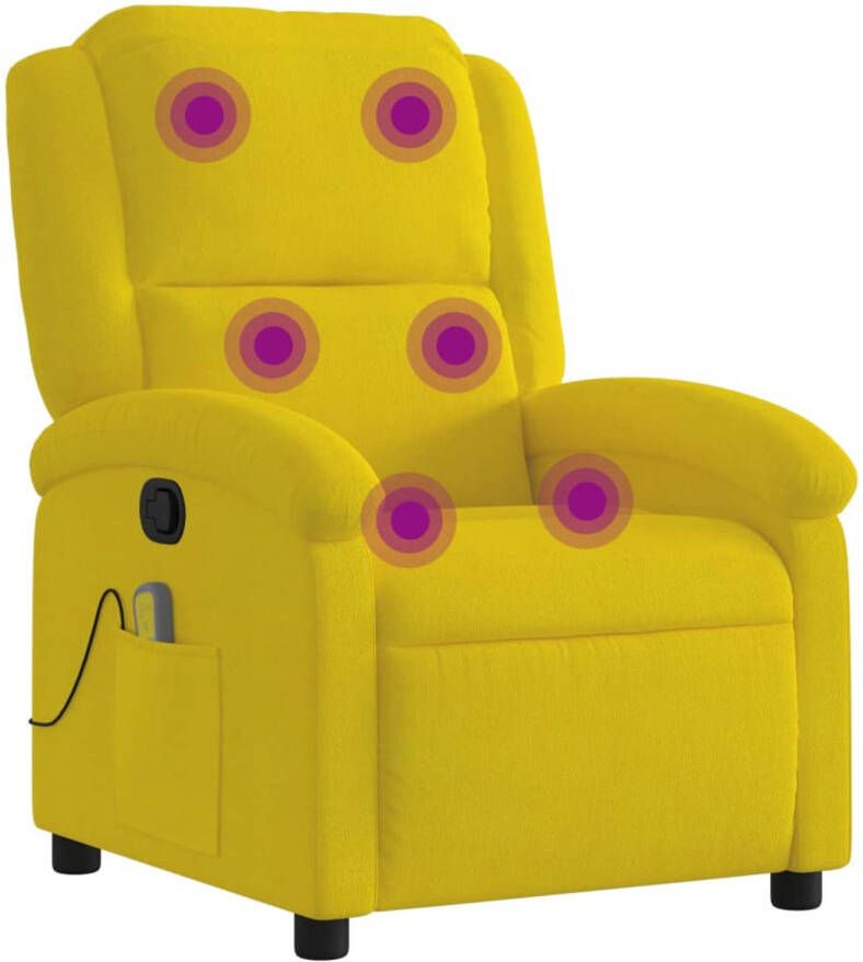 VIDAXL Massagestoel verstelbaar fluweel geel - Foto 1