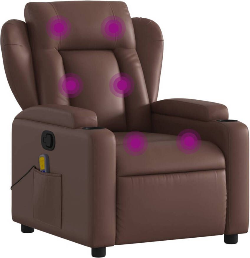 Vida XL vidaXL Massagestoel verstelbaar kunstleer bruin-VXL-372436