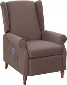 VIDAXL Massagestoel verstelbaar stof taupe