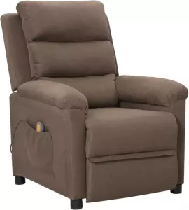 VidaXL Massagestoel verstelbaar stof taupe