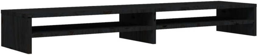 VidaXL -Monitorstandaard-100x24x13-cm-massief-grenenhout-zwart