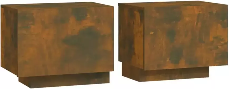 VidaXL Nachtkastje 100x35x40 cm bewerkt hout gerookt eikenkleurig