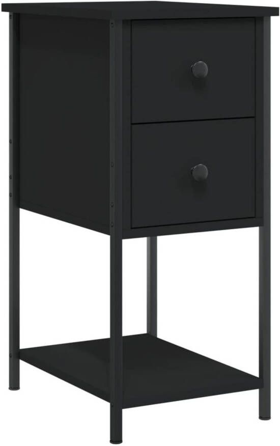 VidaXL -Nachtkastje-32x42x70-cm-bewerkt-hout-zwart