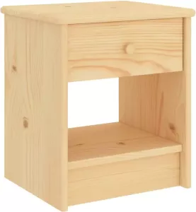 VidaXL Nachtkastje 35x30x40 cm massief grenenhout lichthoutkleurig