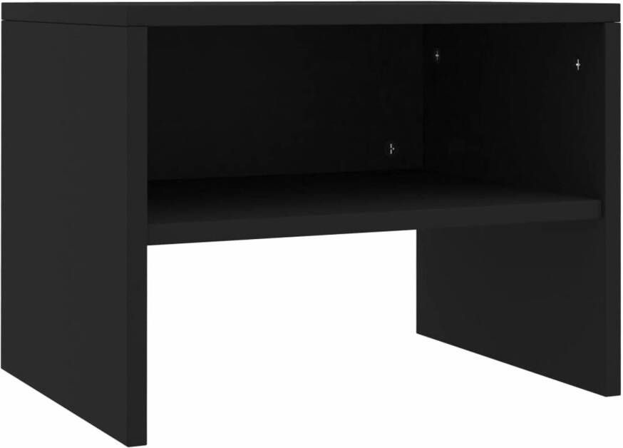 VidaXL -Nachtkastje-40x30x30-cm-bewerkt-hout-zwart - Foto 1