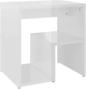 VidaXL Nachtkastje 40x30x40 cm spaanplaat hoogglans wit