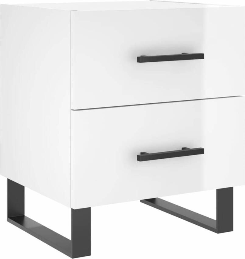VidaXL -Nachtkastje-40x35x47 5-cm-bewerkt-hout-hoogglans-wit