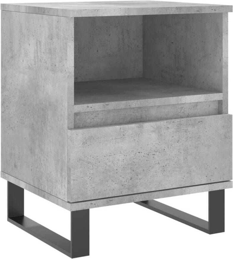 VidaXL -Nachtkastje-40x35x50-cm-bewerkt-hout-betongrijs - Foto 1