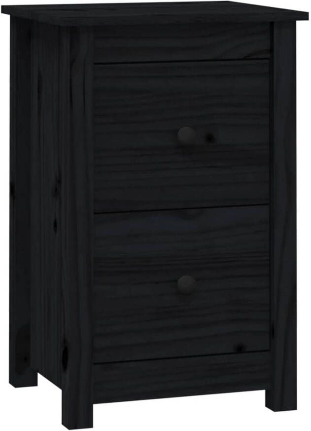 VidaXL -Nachtkastje-40x35x61 5-cm-massief-grenenhout-zwart