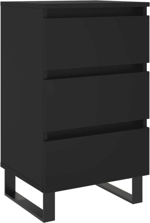 VidaXL -Nachtkastje-40x35x69-cm-bewerkt-hout-zwart