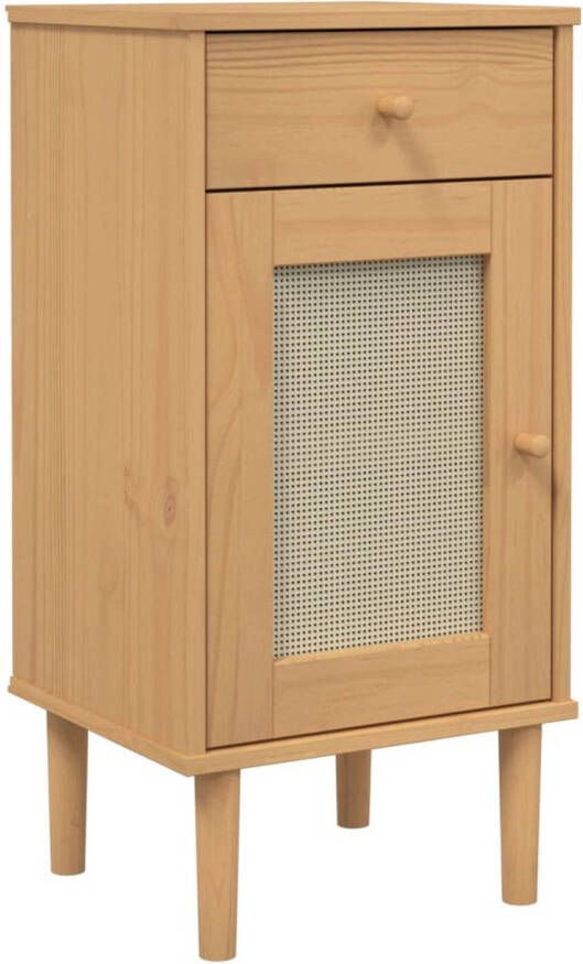 VidaXL -Dressoir-SENJA-rattan-look-80x35x80-cm-massief-grenenhout-bruin