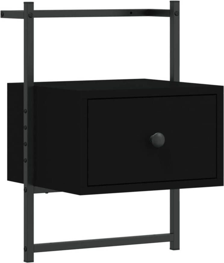 VidaXL -Nachtkastje-wandgemonteerd-35x30x51-cm-bewerkt-hout-zwart