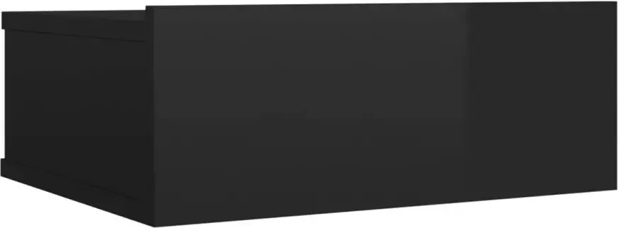 VIDAXL Nachtkastje zwevend 40x30x15 cm bewerkt hout hoogglans zwart - Foto 1