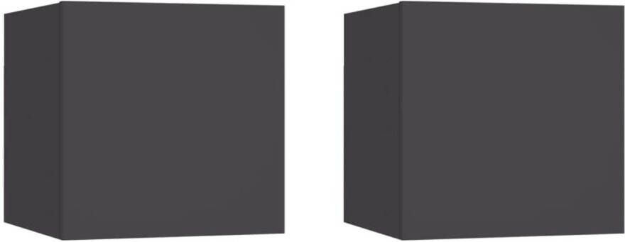 VidaXL -Nachtkastjes-2-st-30 5x30x30-cm-spaanplaat-grijs