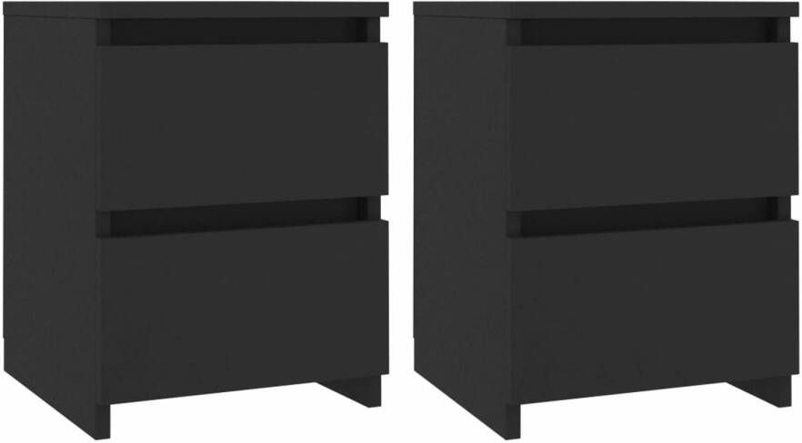VidaXL -Nachtkastjes-2-st-30x30x40-cm-bewerkt-hout-zwart