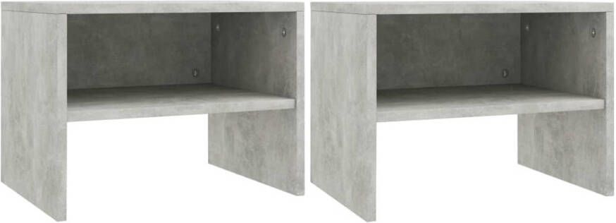VidaXL -Nachtkastjes-2-st-40x30x30-cm-bewerkt-hout-betongrijs
