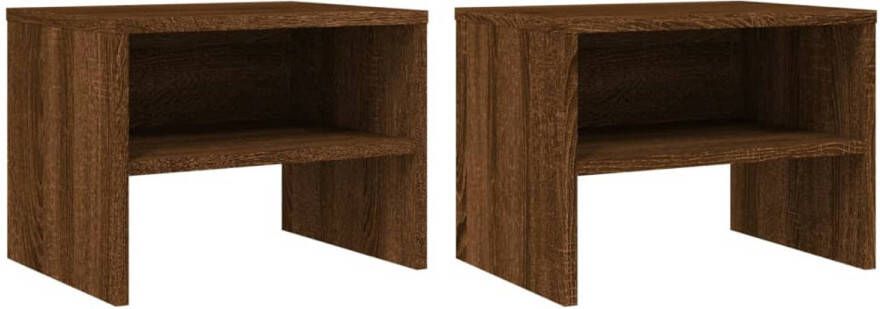 VidaXL -Nachtkastjes-2-st-40x30x30-cm-bewerkt-hout-bruineikenkleurig