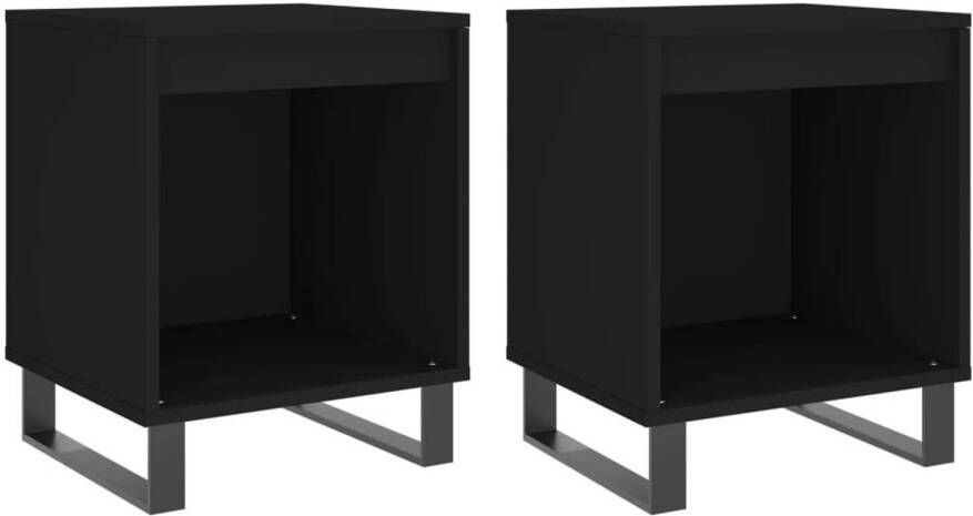 VidaXL -Nachtkastjes-2-st-40x35x50-cm-bewerkt-hout-zwart