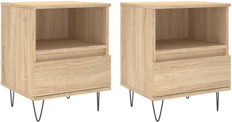 VidaXL -Nachtkastjes-2-st-40x35x50-cm-sonoma-eikenkleurig