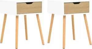 VIDAXL Nachtkastjes 2 st 40x40x56 cm spaanplaat wit en sonoma eiken