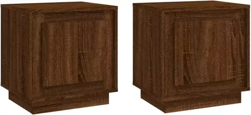 VidaXL -Nachtkastjes-2-st-44x35x45-cm-bewerkt-hout-bruineikenkleurig