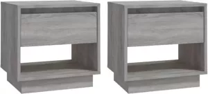 VidaXL Nachtkastjes 2 St 45x34x44 Cm Spaanplaat Grijs Sonoma Eiken