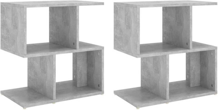 VidaXL -Nachtkastjes-2-st-50x30x51 5-cm-spaanplaat-betongrijs