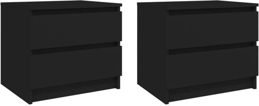 VidaXL -Nachtkastjes-2-st-50x39x43 5-cm-spaanplaat-zwart