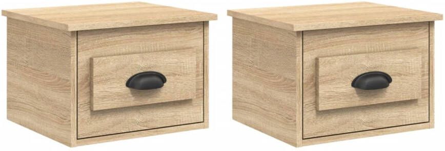 VidaXL -Nachtkastjes-2-st-wandgemonteerd-41 5x36x28-cm-sonoma-eiken