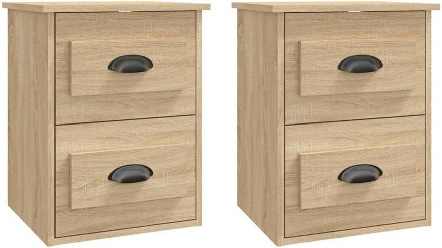 VidaXL -Nachtkastjes-2-st-wandgemonteerd-41 5x36x53-cm-sonoma-eiken