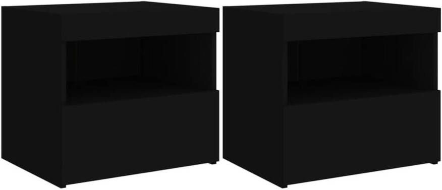VidaXL -Nachtkastjes-met-LED-verlichting-2-st-50x40x45-cm-zwart