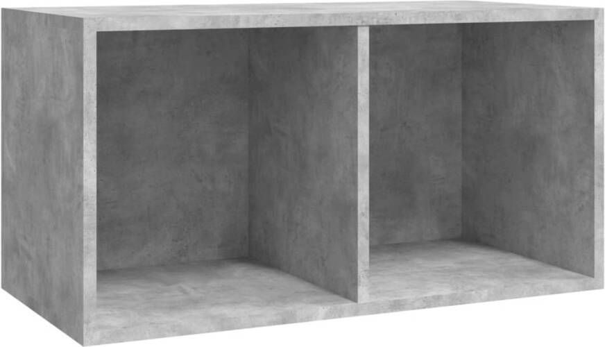 VidaXL Opbergbox voor LP&apos;s 71x34x36 cm bewerkt hout betongrijs