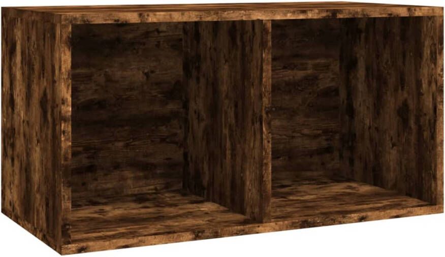 VidaXL Opbergbox voor LP&apos;s 71x34x36 cm bewerkt hout gerookt eikenkleur