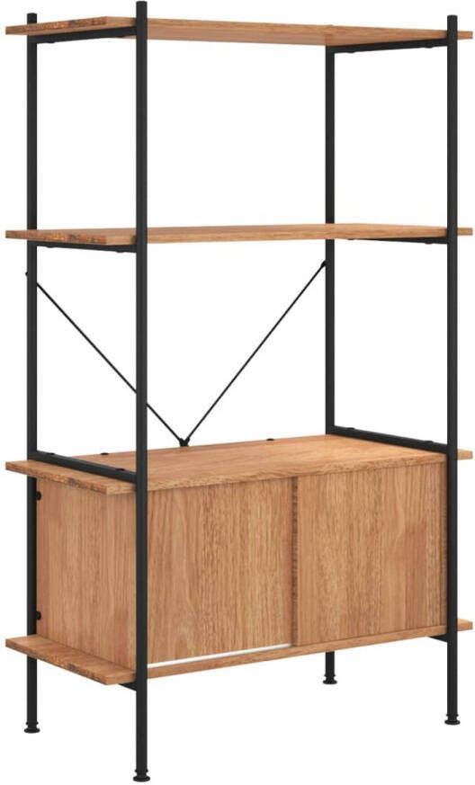 VidaXL -Opbergrek-4-laags-met-kast-80x40x130-cm-staal-en-bewerkt-hout