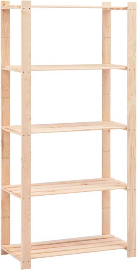 VidaXL Opbergrek 5-laags 80x38x170 cm massief grenenhout 250 kg