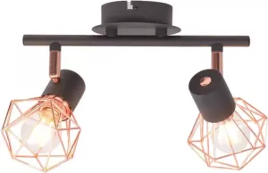 VidaXL Plafondlamp met 2 filament LED-lampen 8 W