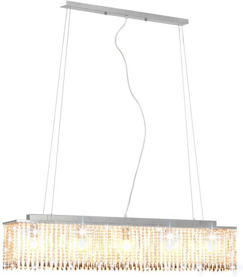 VidaXL Plafondlamp met kristallen kralen 104 cm zilverkleurig
