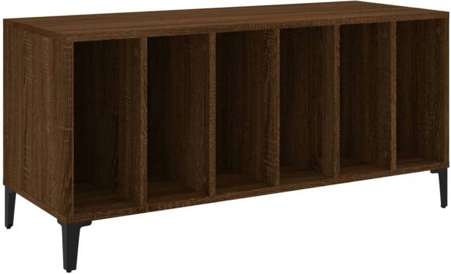 VidaXL Platenkast 100x38x48 cm bewerkt hout bruineikenkleurig