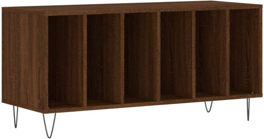 VidaXL Platenkast 100x38x48 cm bewerkt hout bruineikenkleurig