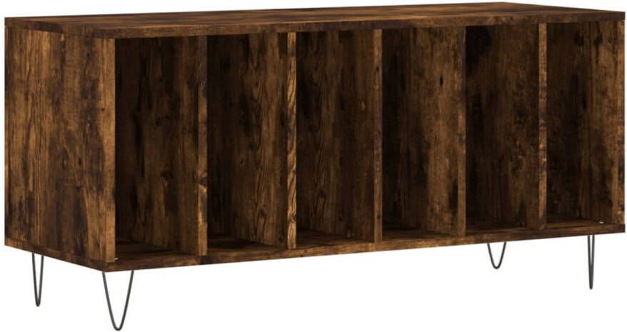 VIDAXL Platenkast 100x38x48 cm bewerkt hout gerookt eikenkleurig