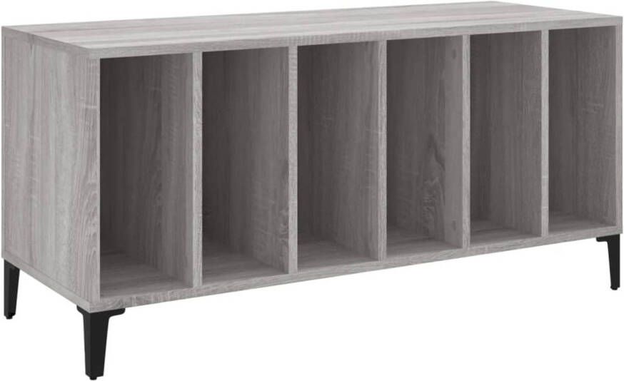 VIDAXL Platenkast 100x38x48 cm bewerkt hout grijs sonoma eikenkleurig