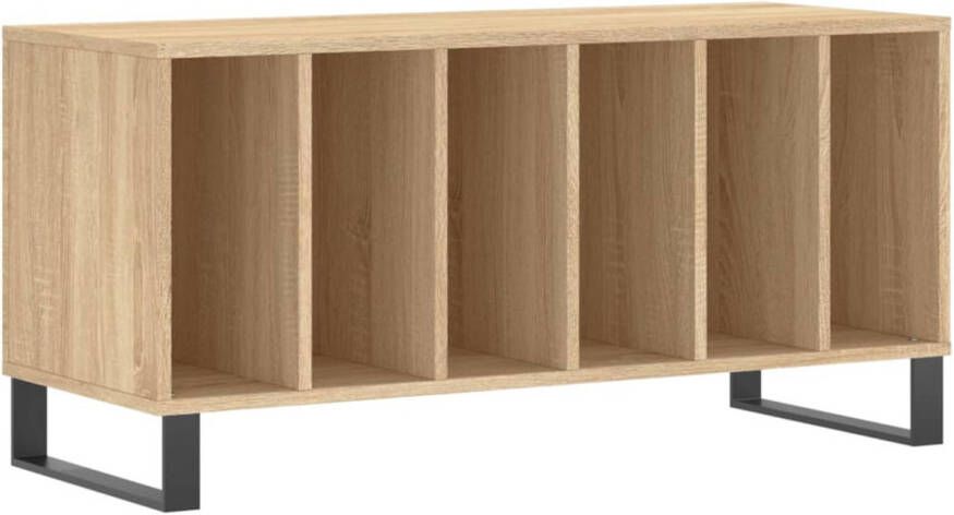 VIDAXL Platenkast 100x38x48 cm bewerkt hout sonoma eikenkleurig