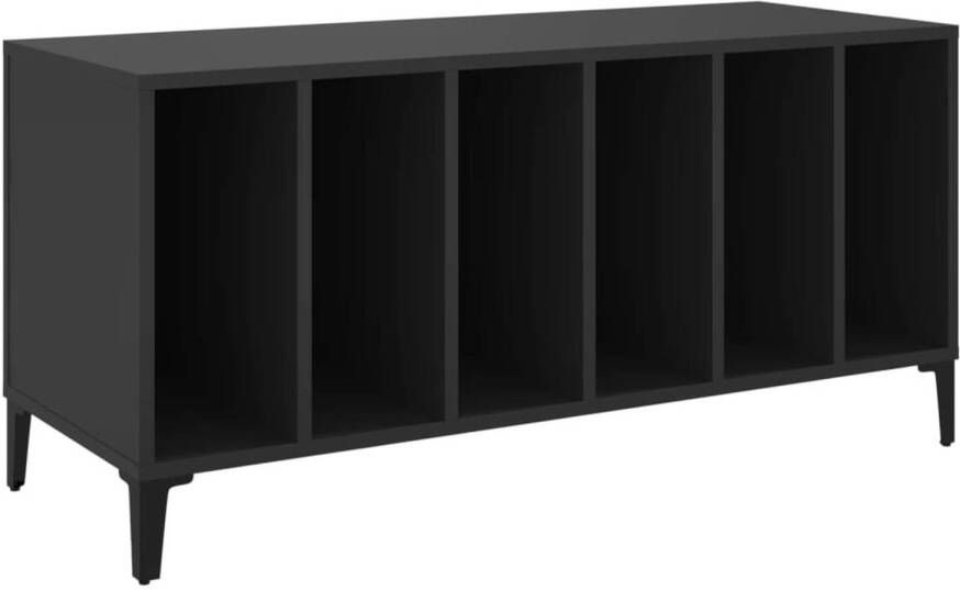 VidaXL Platenkast 100x38x48 cm bewerkt hout zwart
