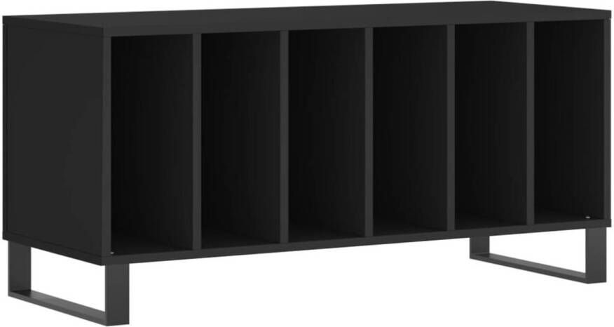 VIDAXL Platenkast 100x38x48 cm bewerkt hout zwart