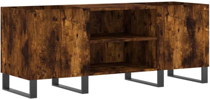 VidaXL Platenkast 121x38x48 cm bewerkt hout gerookt eikenkleurig